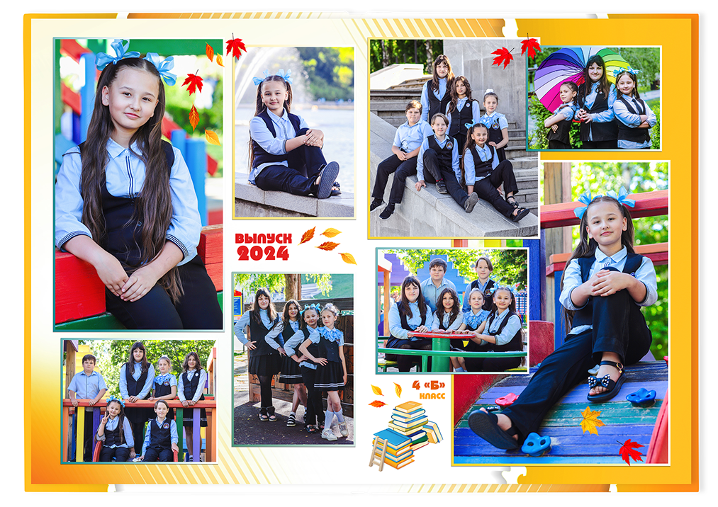 Выпускной альбом для выпускников детских садов . Альбом -  фотокнига "Золотая осень". Фотоальбом  для первоклассников. Альбом для выпускников.