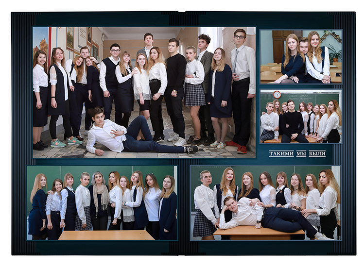 Выпускной альбом для старшеклассников. Постраничная фотокнига "Изумрудный".  Альбом для выпускников 9-11-х классов.