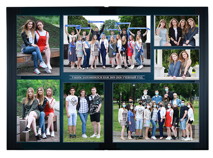 Выпускной альбом для старшеклассников. Постраничная фотокнига "Изумрудный".  Альбом для выпускников 9-11-х классов.
