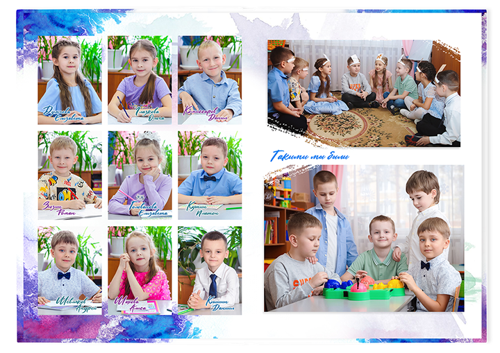 Выпускной альбом для выпускников детских садов . Альбом -  фотокнига "Акварель". Фотоальбом  для первоклассников. Альбом для выпускников.