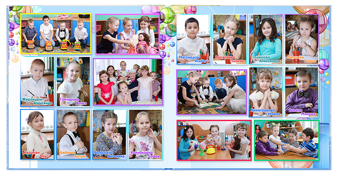 Выпускной альбом для выпускников детских садов . Альбом -  фотокнига "Мыльные пузыри". Фотоальбом  для первоклассников. Альбом для выпускников.