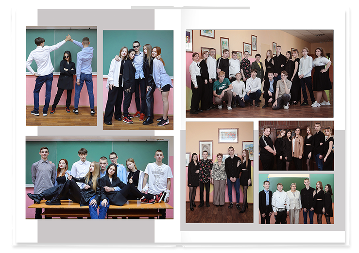 Выпускной альбом для старшеклассников. Постраничная фотокнига "Наша история".  Альбом для выпускников 9-11-х классов.